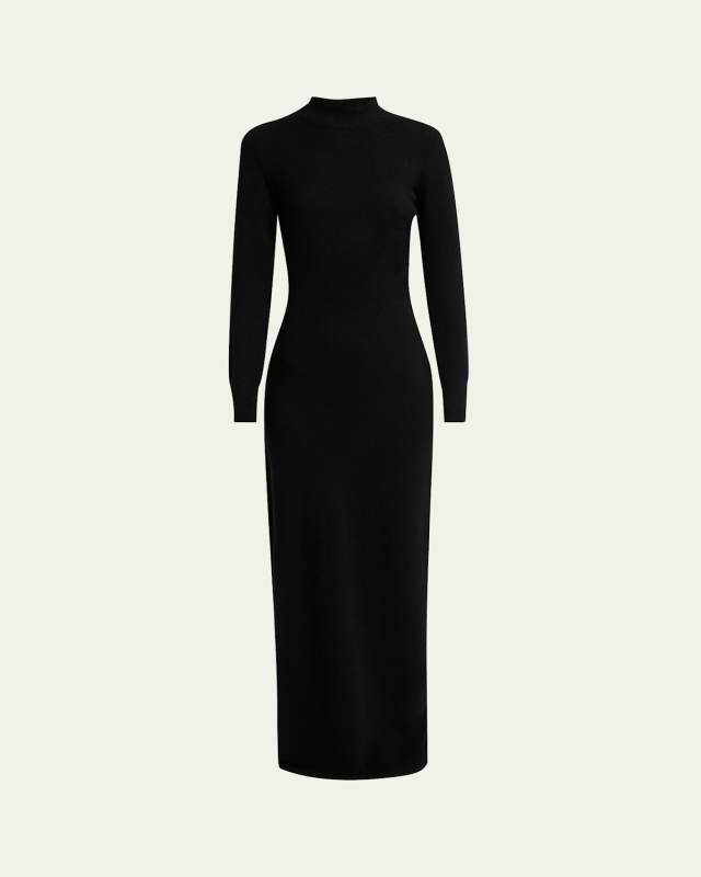 Annette Long-Sleeve Cashmere Silk Maxi Dress